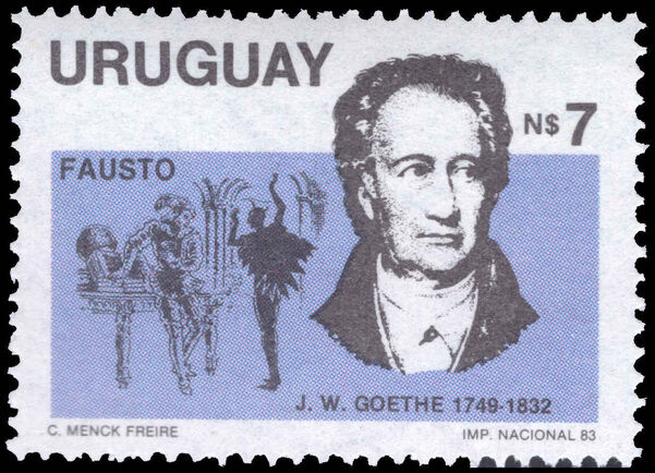 Uruguay 1983 150th Death Anniversary (1982) of Johann Wolfgang von Goethe unmounted mint.