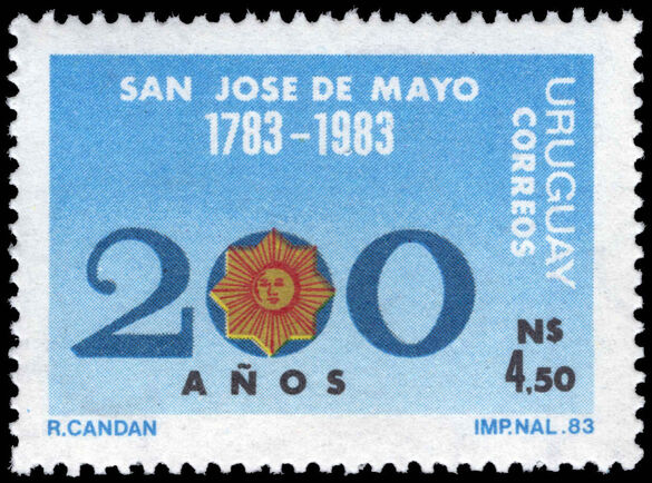 Uruguay 1984 Bicentenary (1983) of San Jose de Mayo unmounted mint.