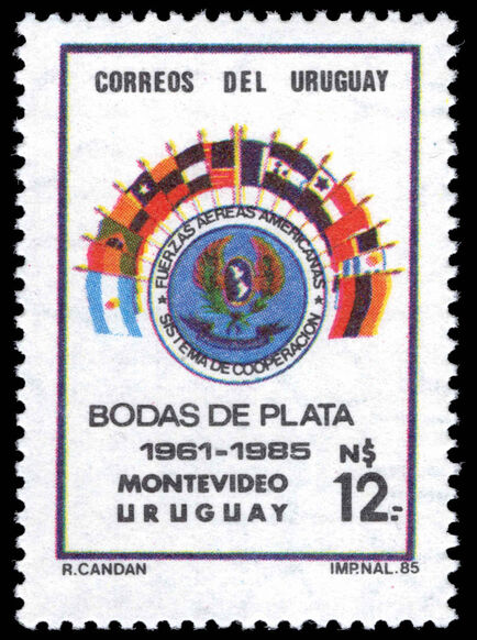 Uruguay 1985 25th Anniversary of American Air Forces' Co-operation System unmounted mint.