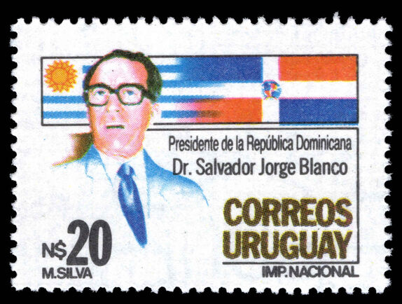 Uruguay 1986 Visit of Dr Salvador Jorge Blanco unmounted mint.