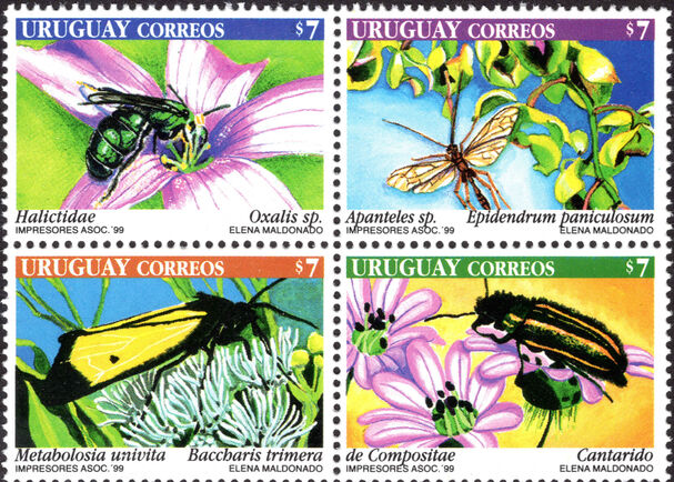 Uruguay 1999 Insects and Flowers unmounted mint.