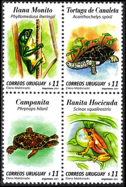 Uruguay 2001 Amphibians and Reptiles unmounted mint.