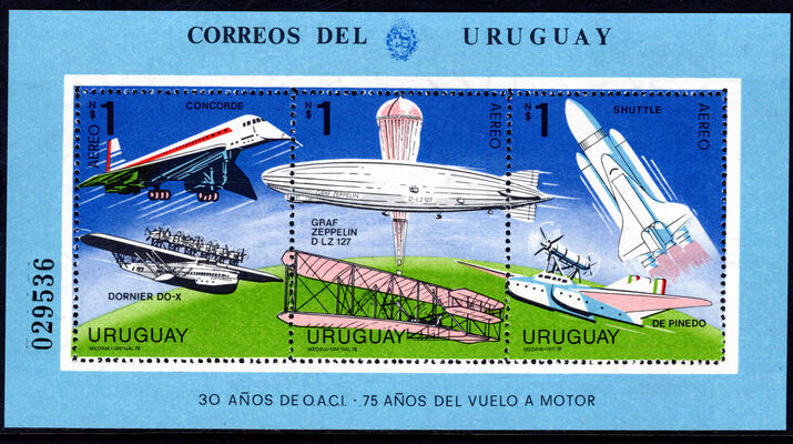 Uruguay 1978 30 years of the International Civil Aviation Organization souvenir sheet unmounted mint.