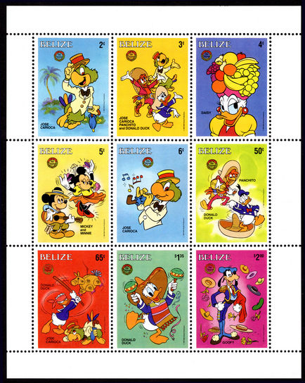 Belize 1986 Christmas Disney Characters sheetlet unmounted mint.