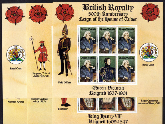 Dominica 1986 House of Tudor sheetlet set unmounted mint.