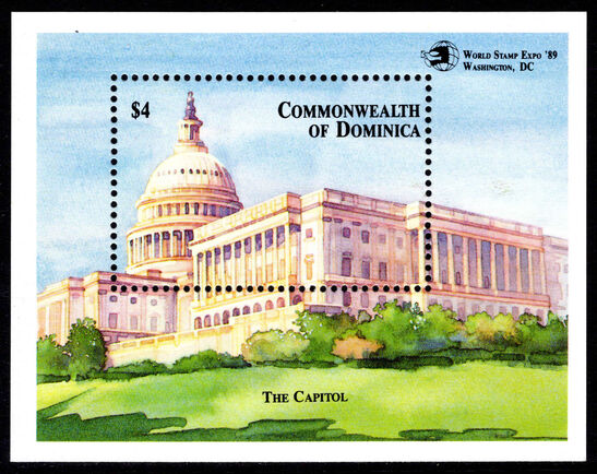 Dominica 1989 Washington Stampex souvenir sheet unmounted mint.