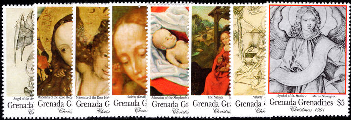 Grenada Grenadines 1991 Christmas. Religious Paintings by Martin Schongauer unmounted mint.