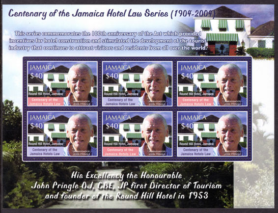 Jamaica 2004 Jamaica Hotel Law Round Hill Hotel souvenir sheet unmounted mint.