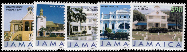 Jamaica 2006 Buildings 2008 imprint set unmounted mint.