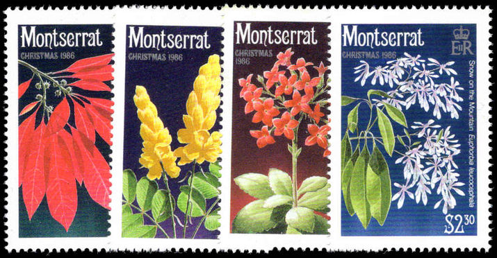 Montserrat 1986 Christmas. Flowering Shrubs unmounted mint.