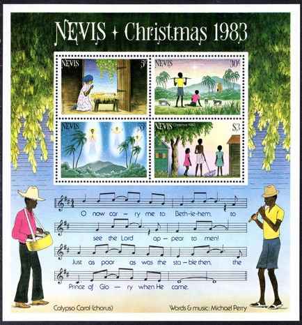 Nevis 1983 Christmas souvenir sheet unmounted mint.