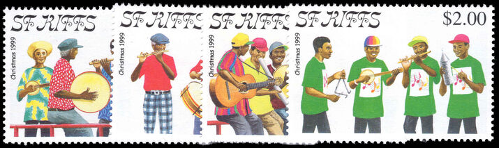 St Kitts 1999 Christmas. Musicians unmounted mint.