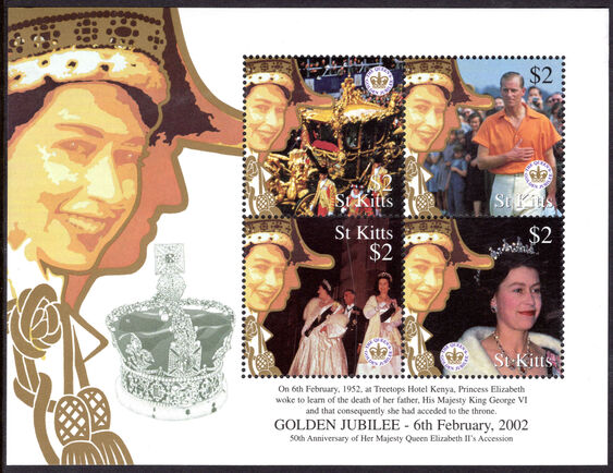 St Kitts 2002 Golden Jubilee sheetlet unmounted mint.