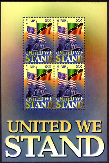 St Kitts 2002 United We Stand sheetlet unmounted mint.