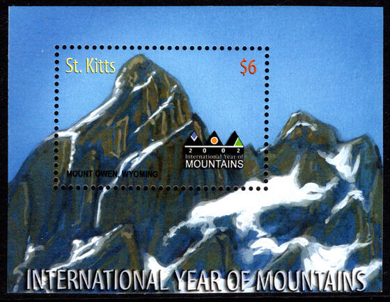St Kitts 2002 International Year of Mountains souvenir sheet unmounted mint.