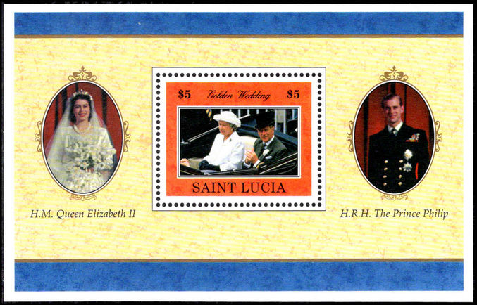 St Lucia 1997 Golden Wedding souvenir sheet unmounted mint.