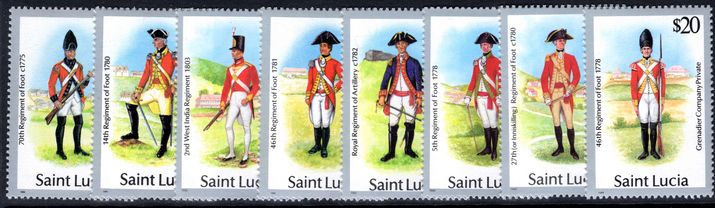 St Lucia 1988-89 Military Uniforms set unmounted mint.