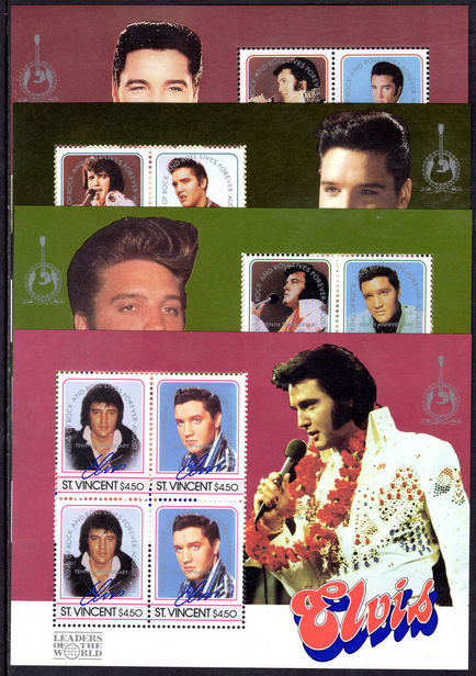 St Vincent 1987 Evis Presley death anniversary souvenir sheet set unmounted mint.