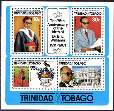 Trinidad & Tobago 1986 Dr Eric Williams souvenir sheet unmounted mint.