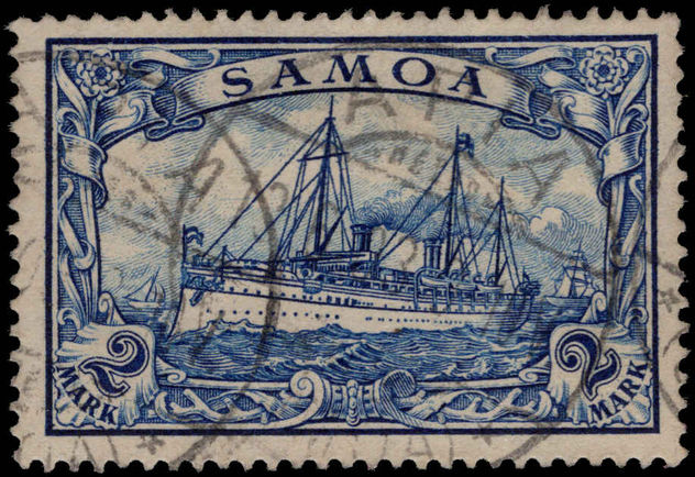 Samoa 1900-01 2mk blue fine used.