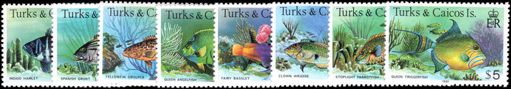 Turks & Caicos Islands 1981 Fish 1981 imprint values set (less 15c) unmounted mint.