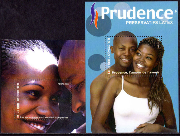 Congo Kinshasa 2005 Campaign against AIDS souvenir sheet set unmounted mint.