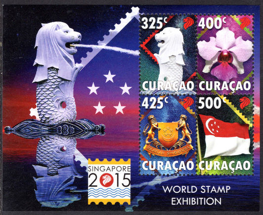 Curacao 2015 Singapore Stamp Exhibition souvenir sheet unmounted mint.
