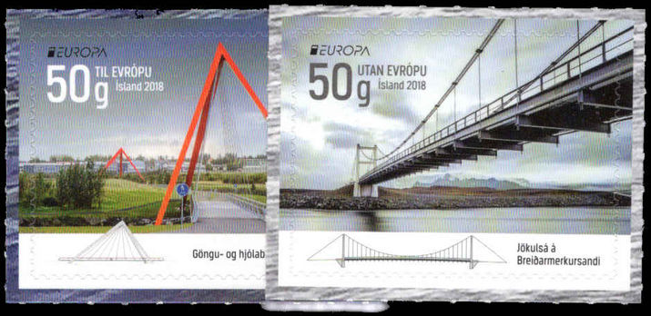 Iceland 2018 Europa: bridges unmounted mint.