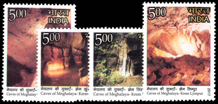 India 2017 Caves of Meghalaya unmounted mint.