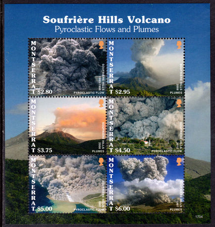 Montserrat 2017 Soufriere Hills Volcano sheetlet unmounted mint.
