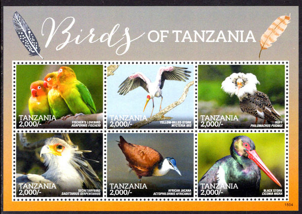 Tanzania 2015 Native Birds sheetlet unmounted mint.