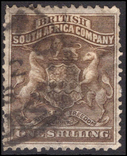 Rhodesia 1892-93 1s grey-brown fine used