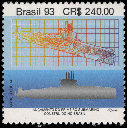 Brazil 1993 Submarine unmounted mint.