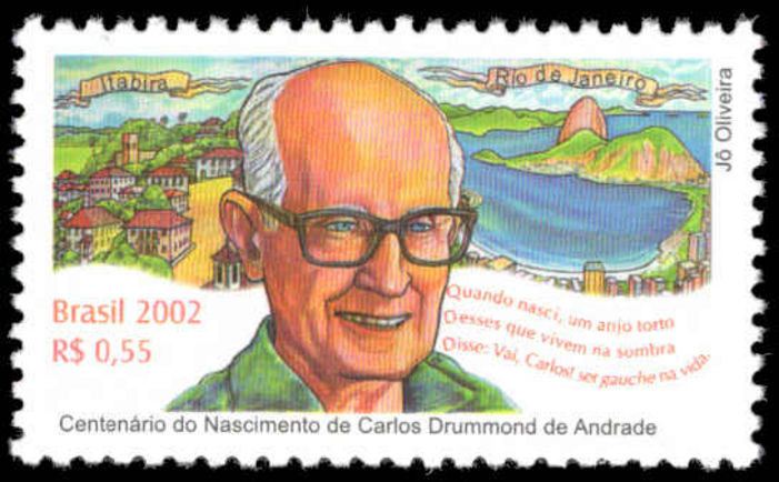 Brazil 2002 Carlos Drummond de Andrade unmounted mint.