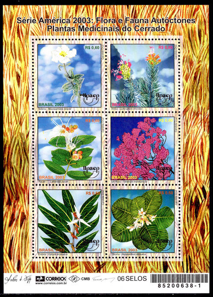 Brazil 2003 Flora and Fauna souvenir sheet unmounted mint.
