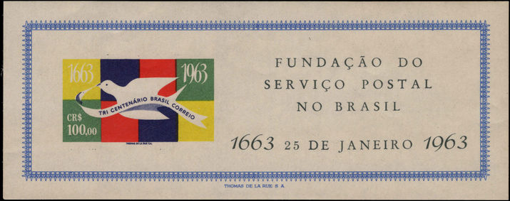 Brazil 1963 Brazilian Posts Dove souvenir sheet unmounted mint.