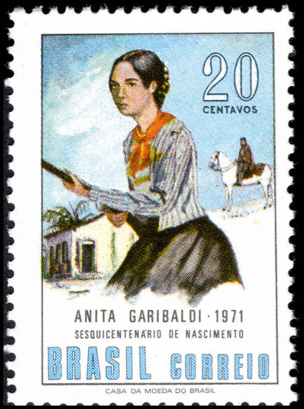 Brazil 1971 150th Birth Anniversary of Anita Garibaldi unmounted mint.