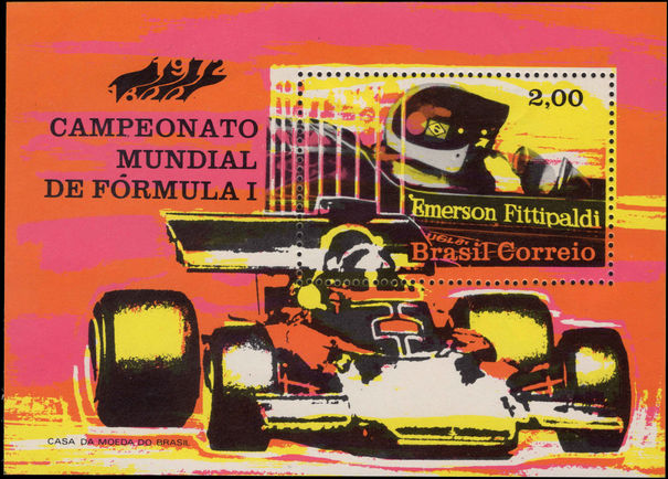 Brazil 1972 Emerson Fittipaldi souvenir sheet unmounted mint.