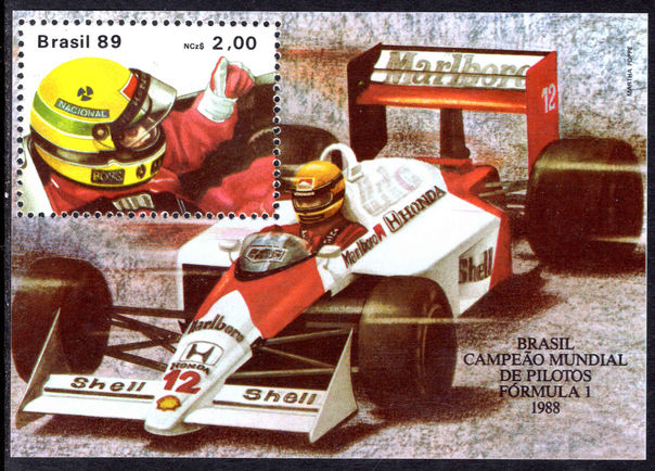 Brazil 1989 Ayrton Senna souvenir sheet unmounted mint.