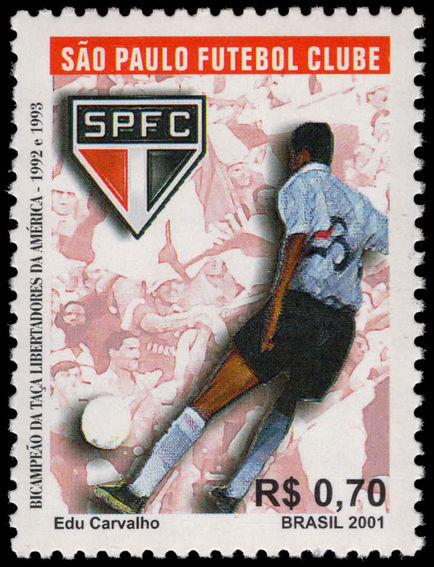 Brazil 2001 Santos Football Club unmounted mint.