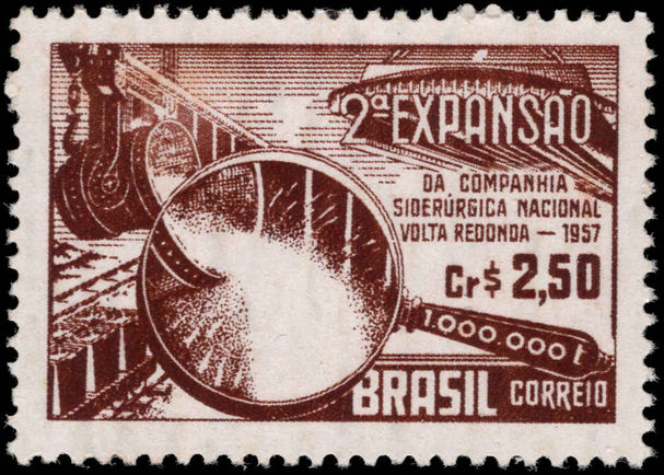 Brazil 1957 National Steel Company lightly mounted mint.