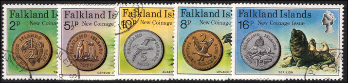 Falkland Islands 1975 New Coinage fine used.