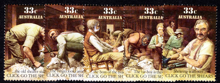 Australia 1986 Click goes the Shears unmounted mint.