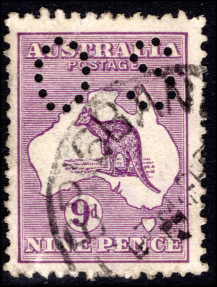 Australia 1915-28 9d violet die IIB official fine used.