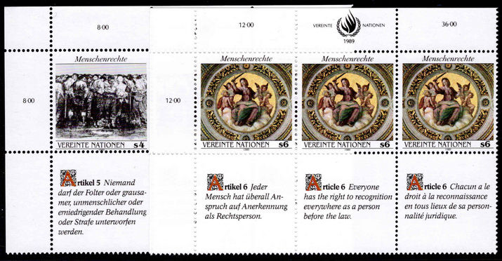 Vienna 1989 Human Rights with labels unmounted mint.