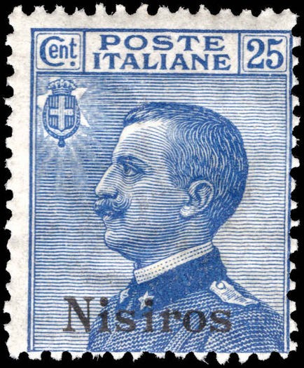 Nisiros 1912-21 25c blue unmounted mint.