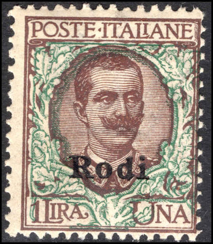 Rodi 1916-24 1l brown and green unmounted mint.