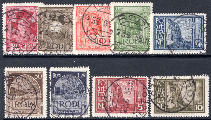 Dodecanese Islands 1929-32 Kings Visit with imprint fine used.