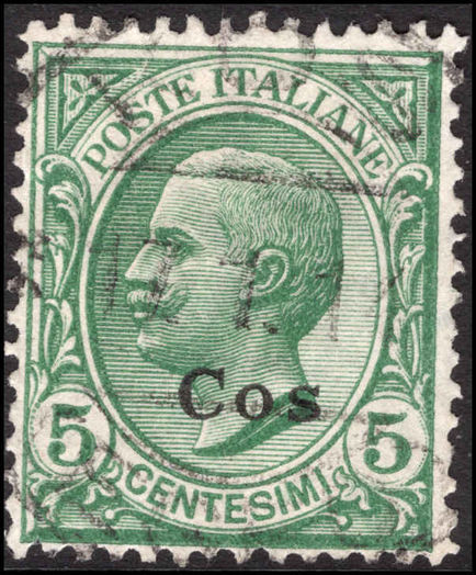 Cos 1912-21 5c green fine used.