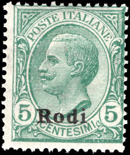Rodi 1912-21 5c green unmounted mint.